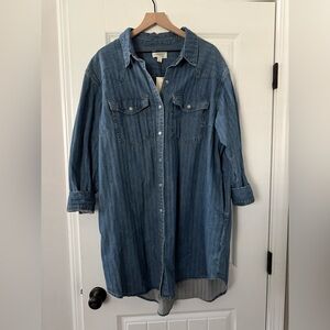 Universal Thread Blue Denim Shirt Dress